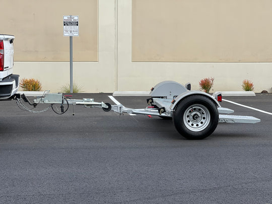 FOlding galvanize car tow dolly from tow smart with demco surge brakes