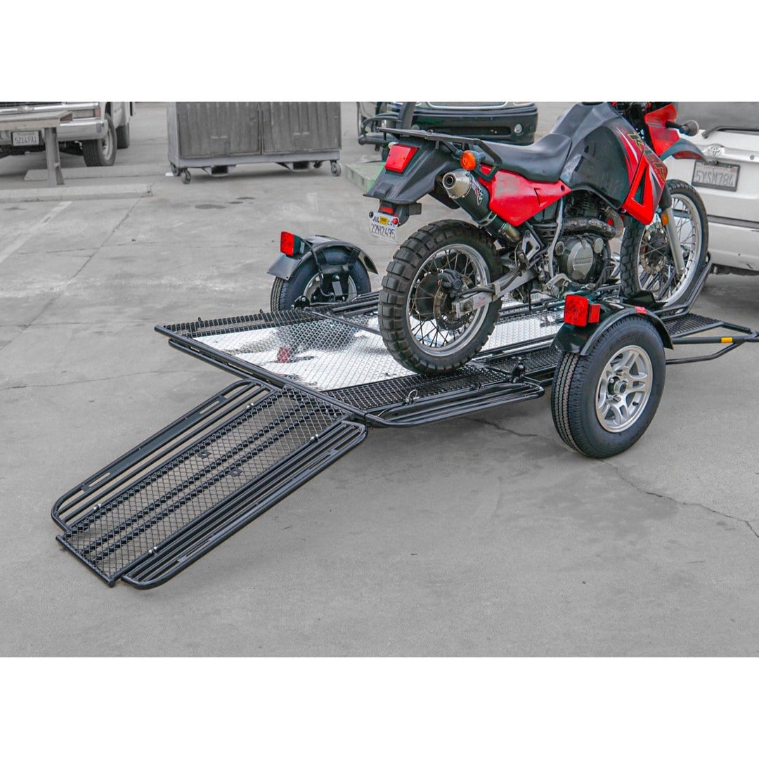 Folding motorcycle trailer for dirtbikes kendon motorcycle trailer