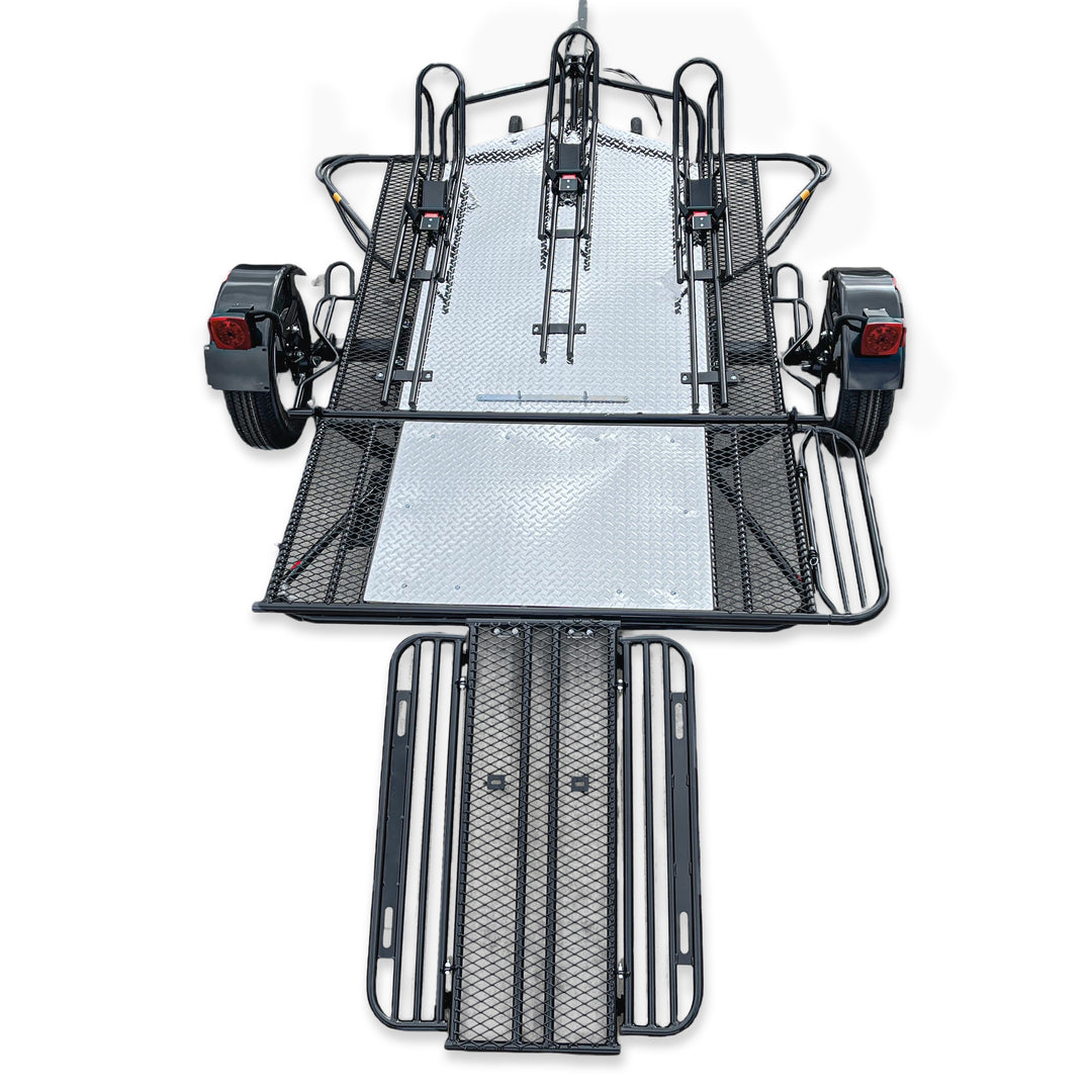 Folding Motorcycle Trailer - Stands Up For Storage .