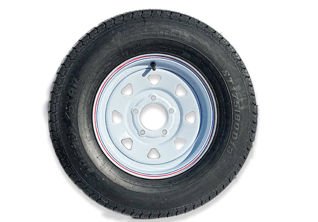 St175/80R13 Spare wheel and tire for all motorcycle trailers bolt pattern 5 on 4.5
