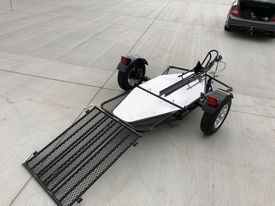 Ride up motorcycle Trailer Single Rail Stand up Trailer