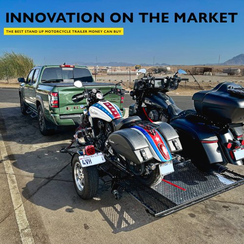 2O24 THE BEST MOTORCYCLE TRAILER AVAILABLE - STANDS UP FOR STORAGE GET THE BEST FOR LESS PRICE HAUL YOUR MOTORCYCLES