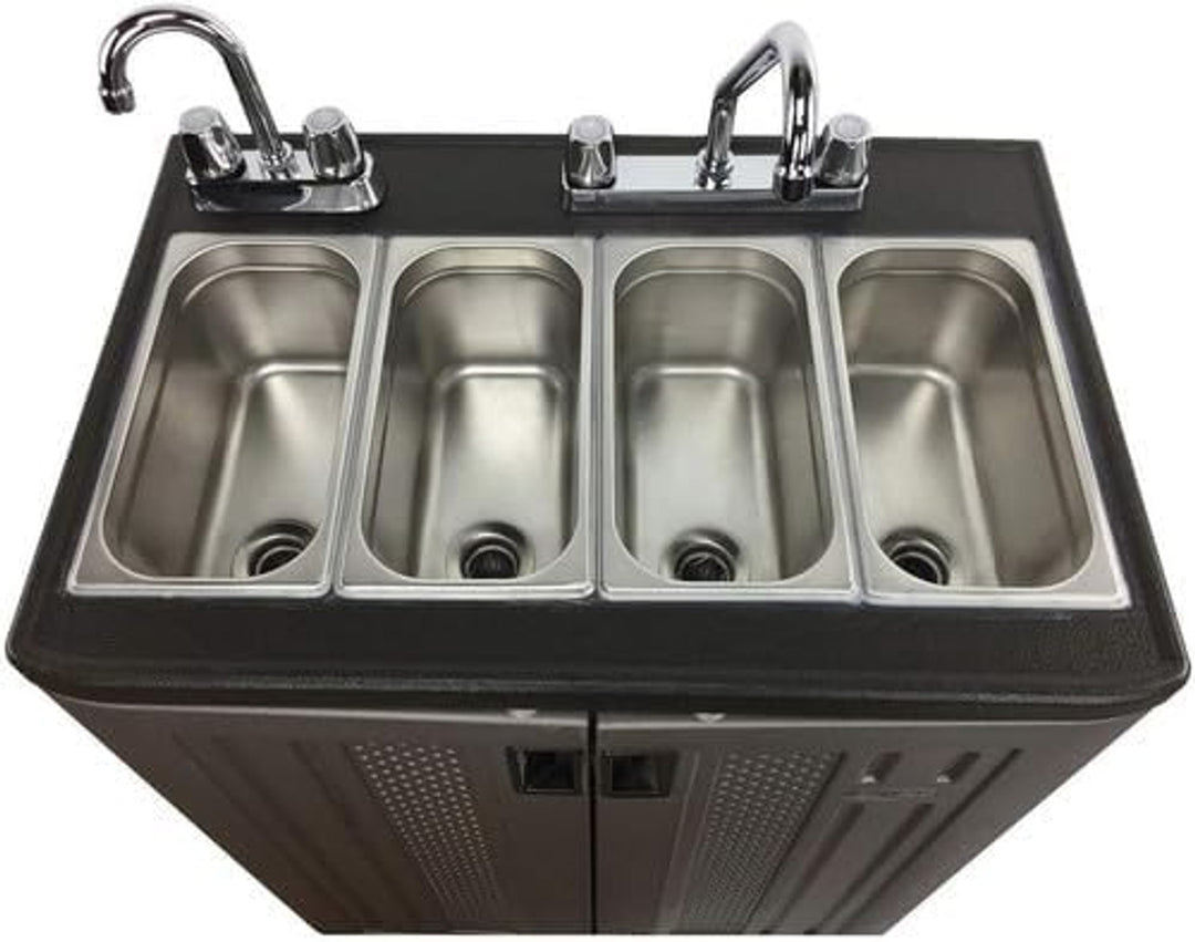 Mobile Concession Sink Portable Food Truck Trailer 4 Compartment Hand Wash Hot 35-0090
