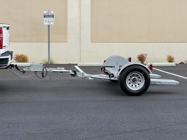 FOlding galvanize car tow dolly from tow smart with demco surge brakes 