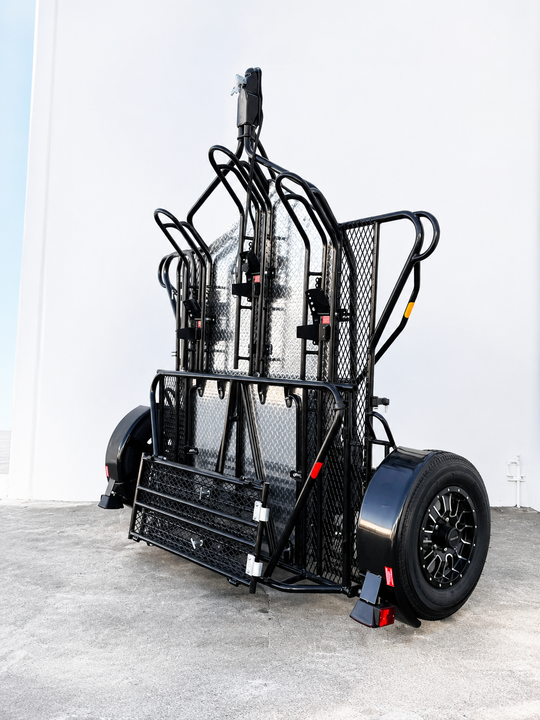 Trinity MT3 three-rail motorcycle trailer