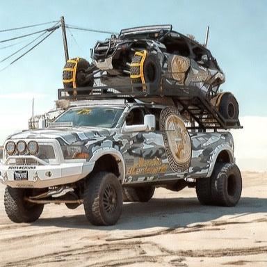 Side by side cab over truck rack for standard Chevrolet truck beds. Ford F150 and Ford Rapters SImilar to ramptek trailers 