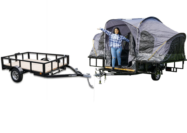 Utility and camping trailer 2 in 1 pop up tent trailer.