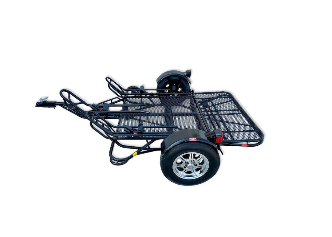 Three-Rail Folding Stand-out Dirt Bike Trailer, Sport Bike and Scooter Trailer light weight aluminum bike trailer 