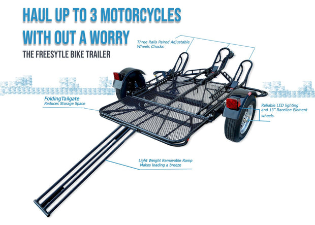 Stand up DIrt bike trailer for all motorcycles