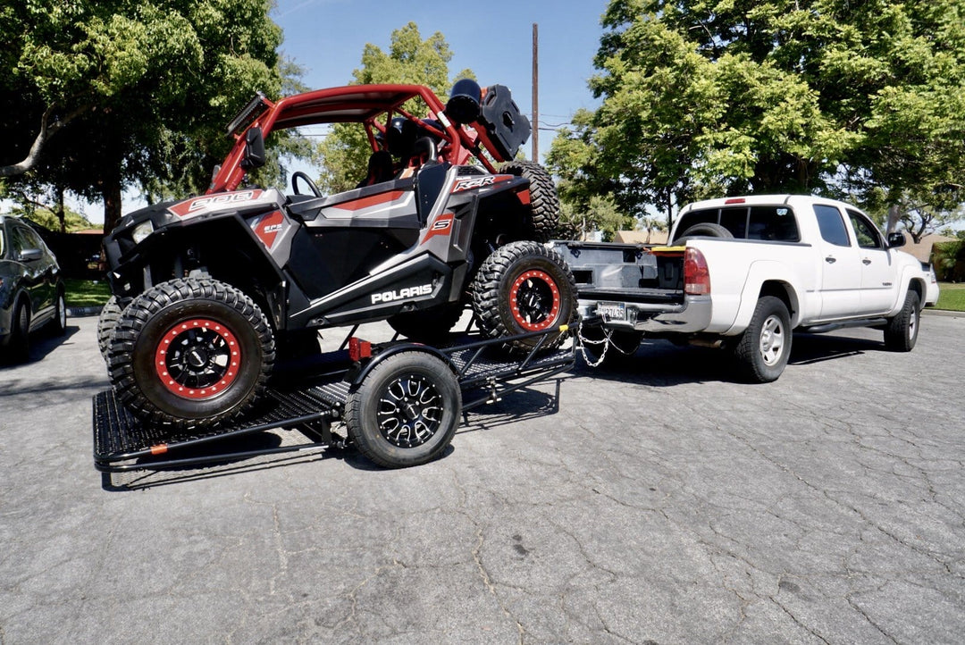 Tow in style with a foldable Side by side trailer with optional wheels 