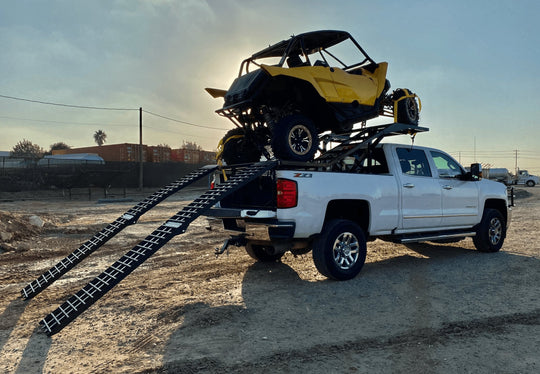 utv rack for 2 door can am or polaris rzr similar to ramptek free wide ramps available  utv guide how to tow your utv