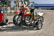 Tow Smart Trailers - Dirt bike Stand up hauler with three dirt bike haulers 