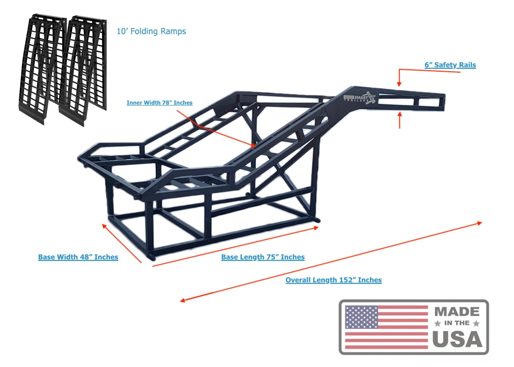 #1 UTV SXS Truck Racks | Free 12' Wide Ramps – Tow Smart Trailers